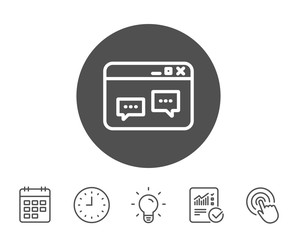 Poster - Browser Window line icon. Chat speech bubbles.