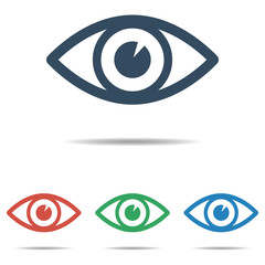 Wall Mural - eye icon set - simple flat design isolated on white background, vector