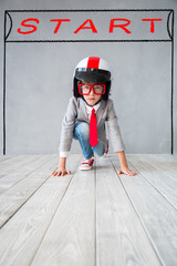 Canvas Print - Child pretend to be businessman