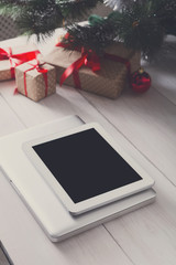 Fototapete - Christmas online shopping background