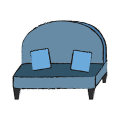 Poster - couch icon over white background vector illustration