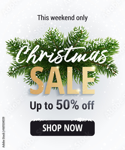 The Christmas Sale Discounts Up To 50 Percent Banner For Website Realistic Vector The Christmas Sale Discounts Up To 50 Percent Banner For Website Realistic Vector