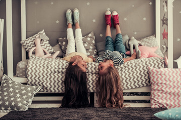 Wall Mural - Little girls playing