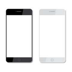 Two phones. Realistic device with shadows - stock vector