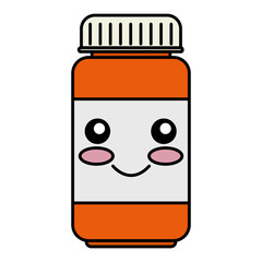 Sticker - bottle drugs kawaii character vector illustration design