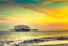 Brighton Western Pier During Sunset