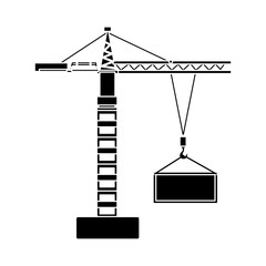 Wall Mural - industrial crane loading container cargo terminal element vector illustration