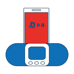 music player device icon over white background vector illustration