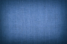Blue Burlap Jute Canvas Background With Shade