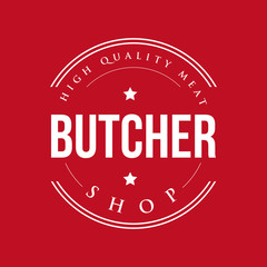 Wall Mural - Butcher shop vintage stamp