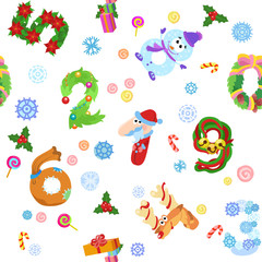 Wall Mural - Numbers like symbols of the Christmas pattern