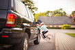 © Room 76 Photography - Accident. Girl on the bicycle crosses the road in front of a car