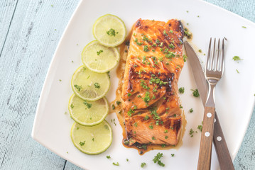 Poster - Honey lime salmon on the plate