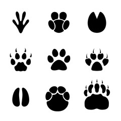 Poster - Footprint animals set.