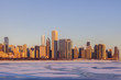 Winter in Chicago - skyline at sunrise