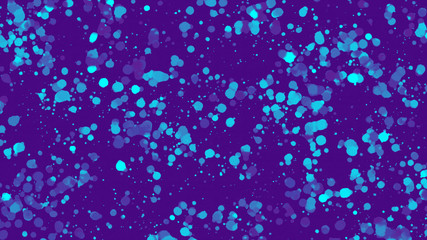 Wall Mural - Abstract hand painted background with blue ink or watercolor chaotic splashes on violet backdrop. Digital art painting.