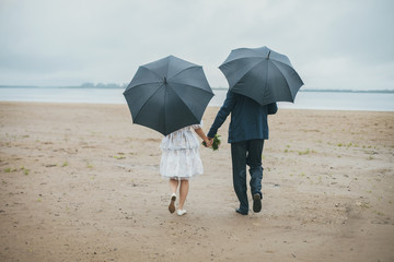 Two lovers on the beach.