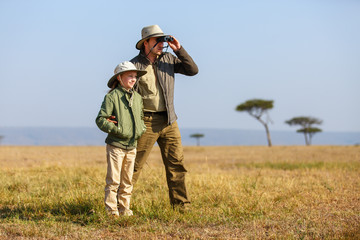 Wall Mural - Family safari in Africa