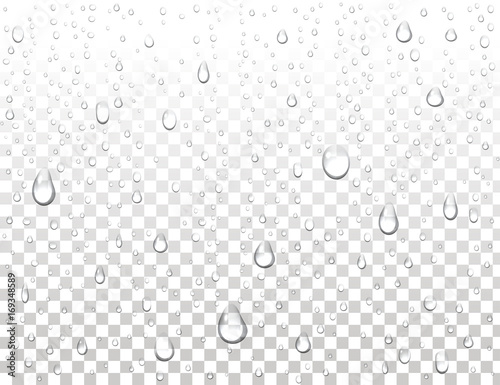 Fotografia, Obraz Realistic pure water drops on isolated background