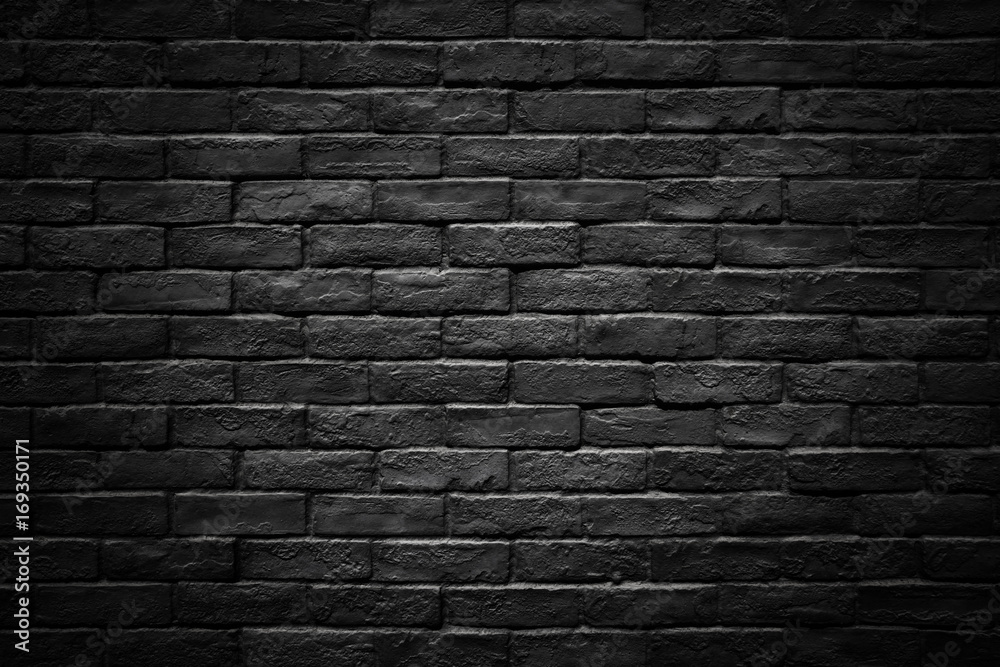 Dark brick wall - obrazy, fototapety, plakaty 