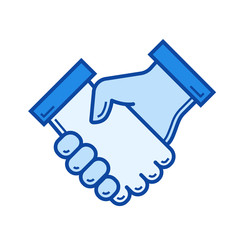 Poster - Handshake vector line icon isolated on white background