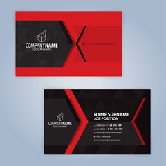 Red and Black modern business card template, Illustration Vector 10