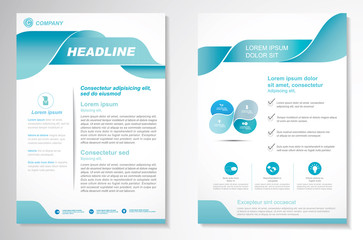 Vector Brochure Flyer design Layout template, size A4, Front page and back page, infographics. Easy to use and edit.