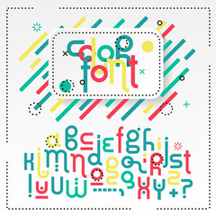 Poster - Vector lowercase modern alphabet. Rounded colorful trendy font for logotype creation. 