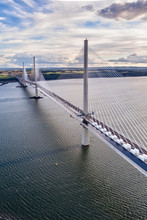 The New Queensferry Crossing Bridge Over The Firth Of Forth. Edinburgh, Scotland, UK