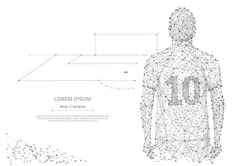 Aufkleber - Soccer star Abstract mash line and point on background with an inscription. Starry sky or space, consisting of stars and the universe. Vector football legend illustration