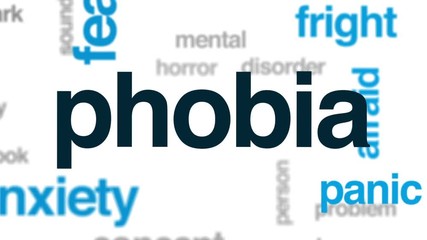 Poster - Phobia animated word cloud, text design animation.