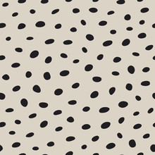 Irregularly Placed Dots Seamless Vector Pattern. Speckles And Spots Fashionable Texture. Endless Repeated Chic Background For Print, Textile, Or Web.