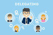 © inspiring.team - Delegating business illustration.