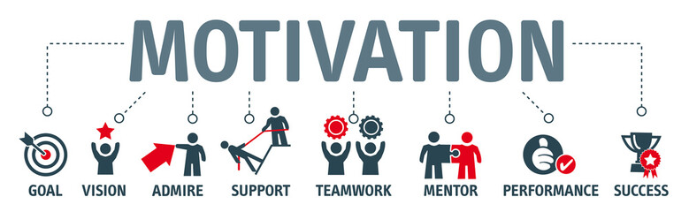 banner motivation - vector illustration