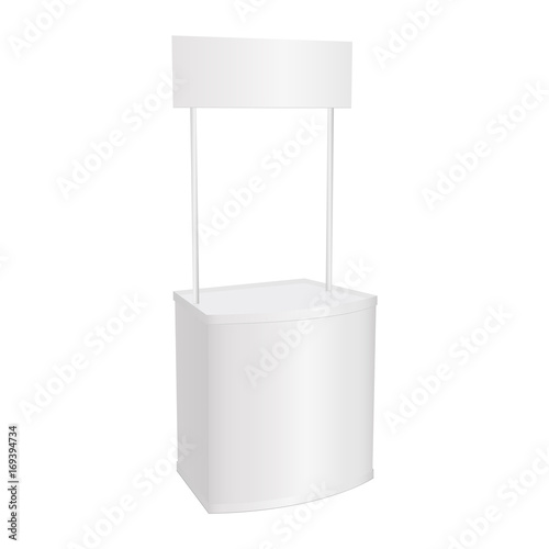 Download White Blank Retail Stand Mockup Isolated Half Side Left View Vector Illustration Buy This Stock Vector And Explore Similar Vectors At Adobe Stock Adobe Stock PSD Mockup Templates
