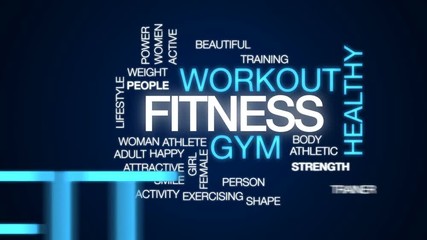 Poster - Fitness animated word cloud, text design animation.