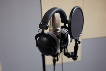 microphone in a recording studio