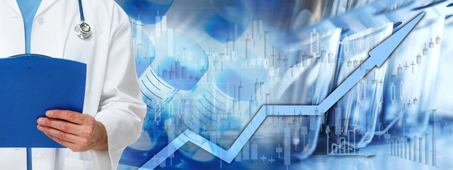 Wall Mural - Health care stock market background