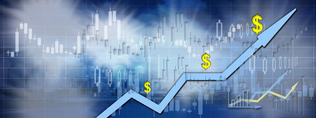 Wall Mural - Business stock market background