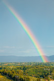 Fototapeta Tęcza - Rainbow on the medieval village of San Gimignano, Tuscany