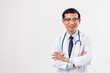 successful happy smiling asian male doctor