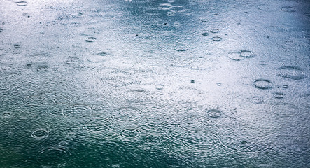 Abstract background, rain drops on the water