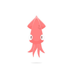 Canvas Print - Cartoon squid vector isolated