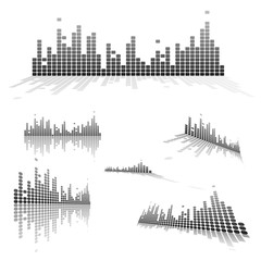 Poster - Set of Equalizers on white background. Vector illustration