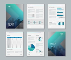 Fototapete - template design for company profile ,annual report , brochure , flyer  ,and page layout with business infographic element, A 4 size, vector editable