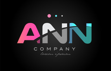 ANN a n n  three letter logo icon design