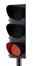 Traffic light with red signal lighting