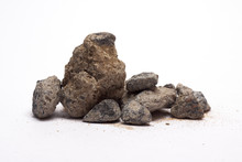Stones With Sand On A White Background\stones With Sand\nature,material,isolated Objects