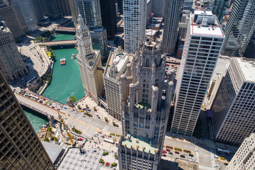 Fototapete - Chicago aerial image