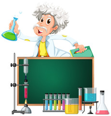 Wall Mural - Old  scientist in the lab